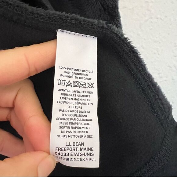L.L. Bean Luxe Fleece Long Vest in Black NEW Size XS - Picture 7 of 9